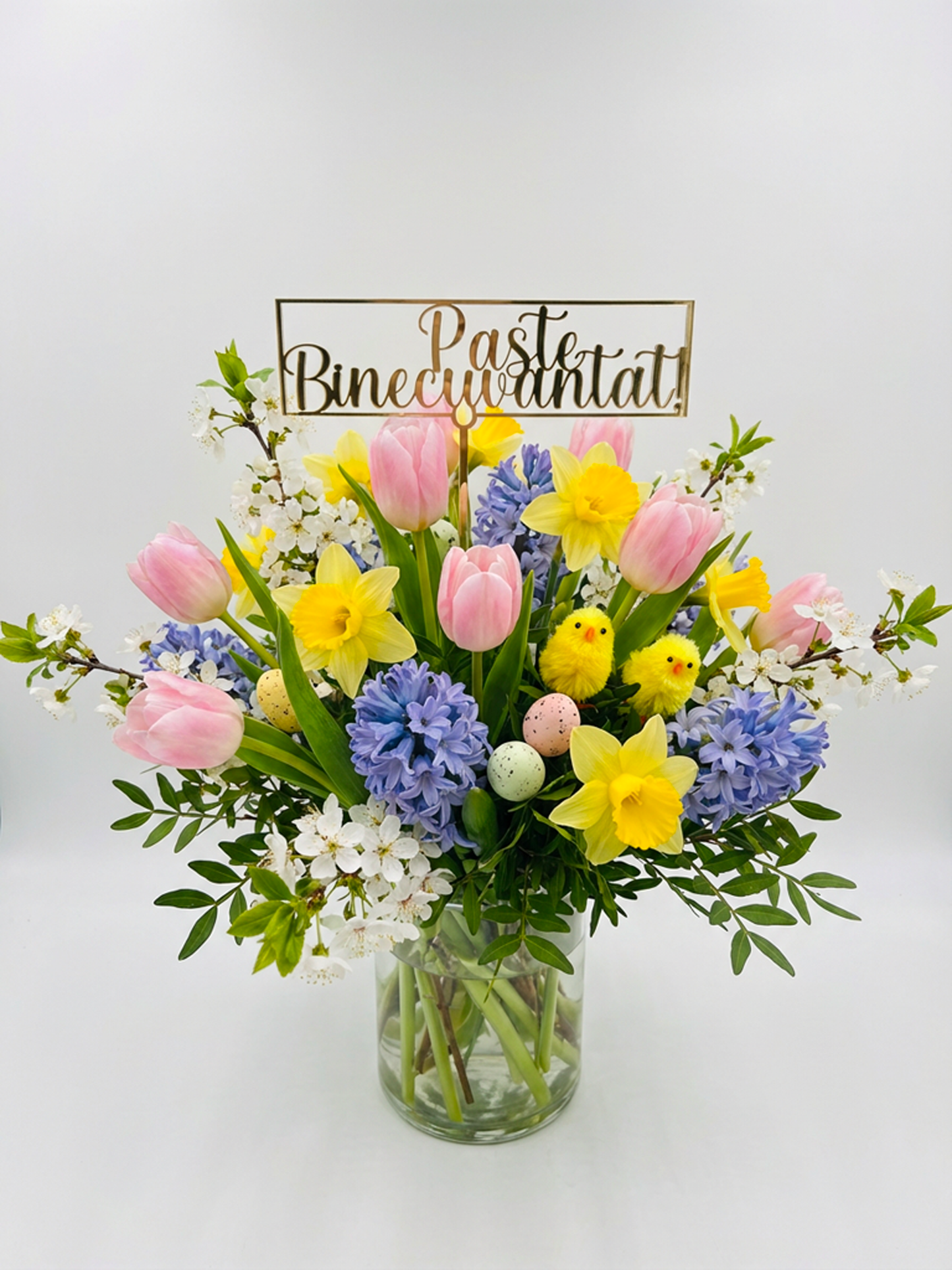 Topper din lemn „Paște Binecuvântat” – 12x9 cm