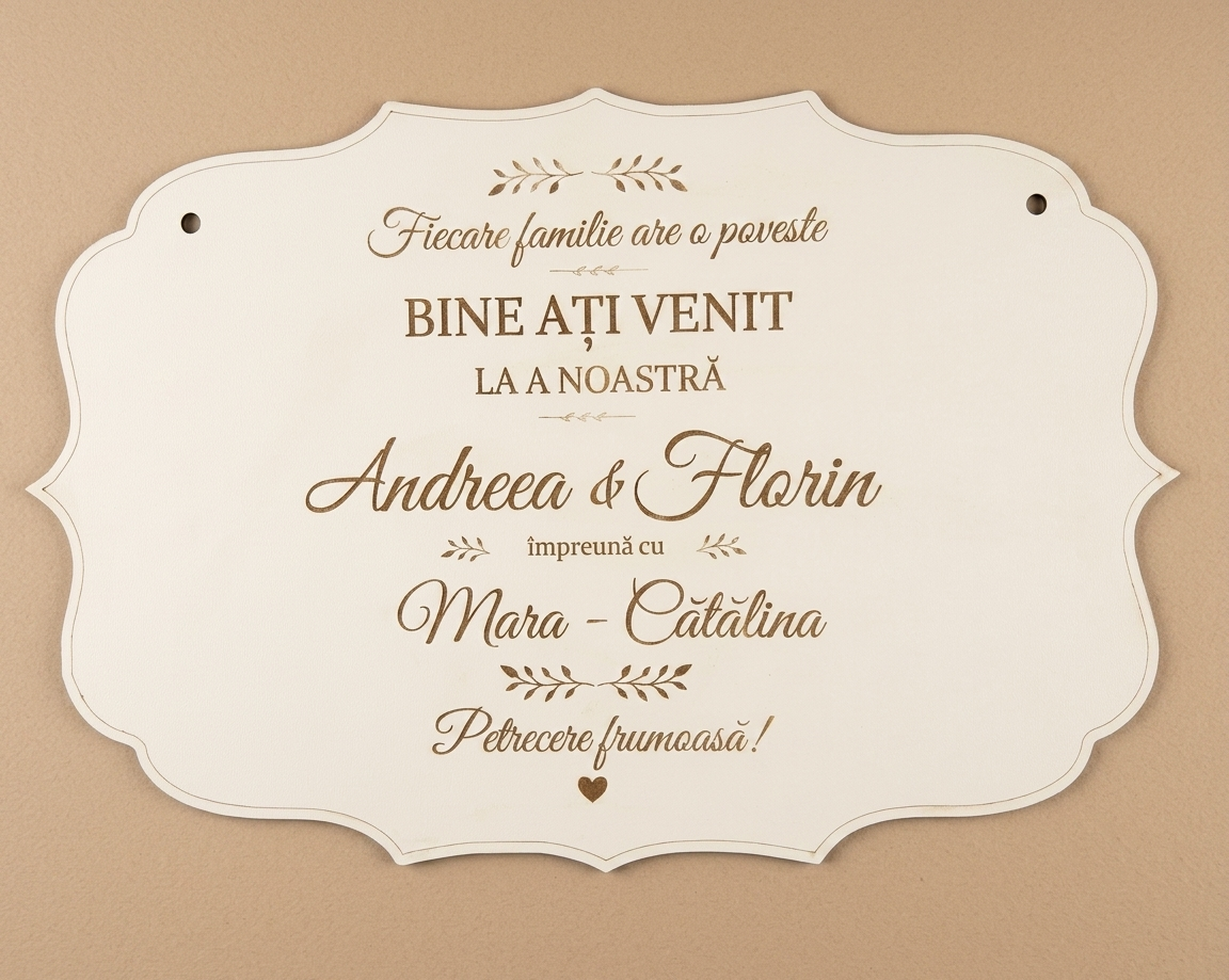 Panou Întâmpinare Personalizat din HDF, Model Vintage
