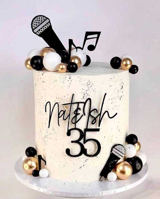 Topper Tort Personalizat "Nume & Vârstă”– Design din Acril sau Lemn