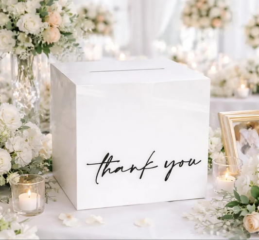 Cutie personalizată pentru plicuri și felicitări de nuntă | Cutie din acril pentru bani