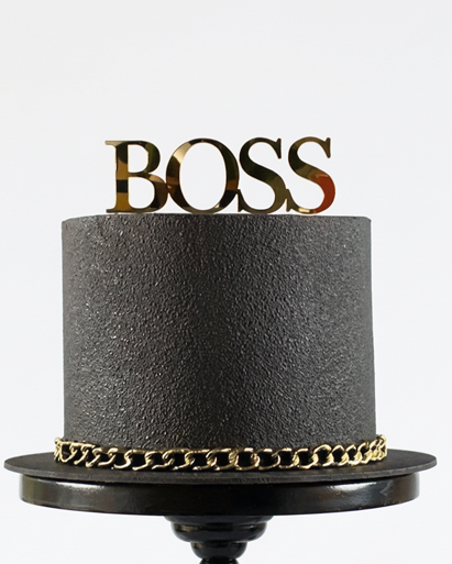 Topper Tort "Boss” – Stil și Autoritate în Acril sau Lemn