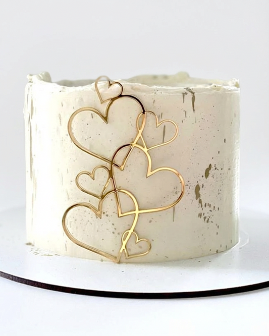 Topper Tort Inimă Minimalistă – Acril sau Lemn