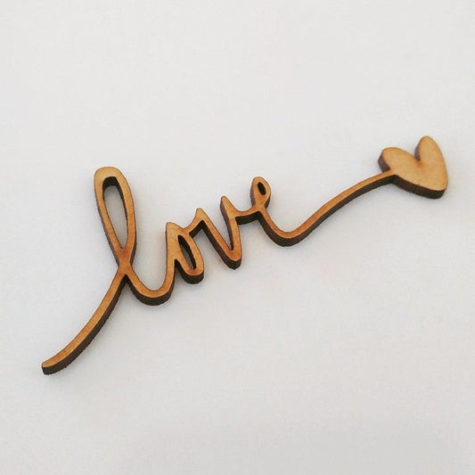 Decorațiune lemn „Love” – pentru decor floral sau buchete elegante
