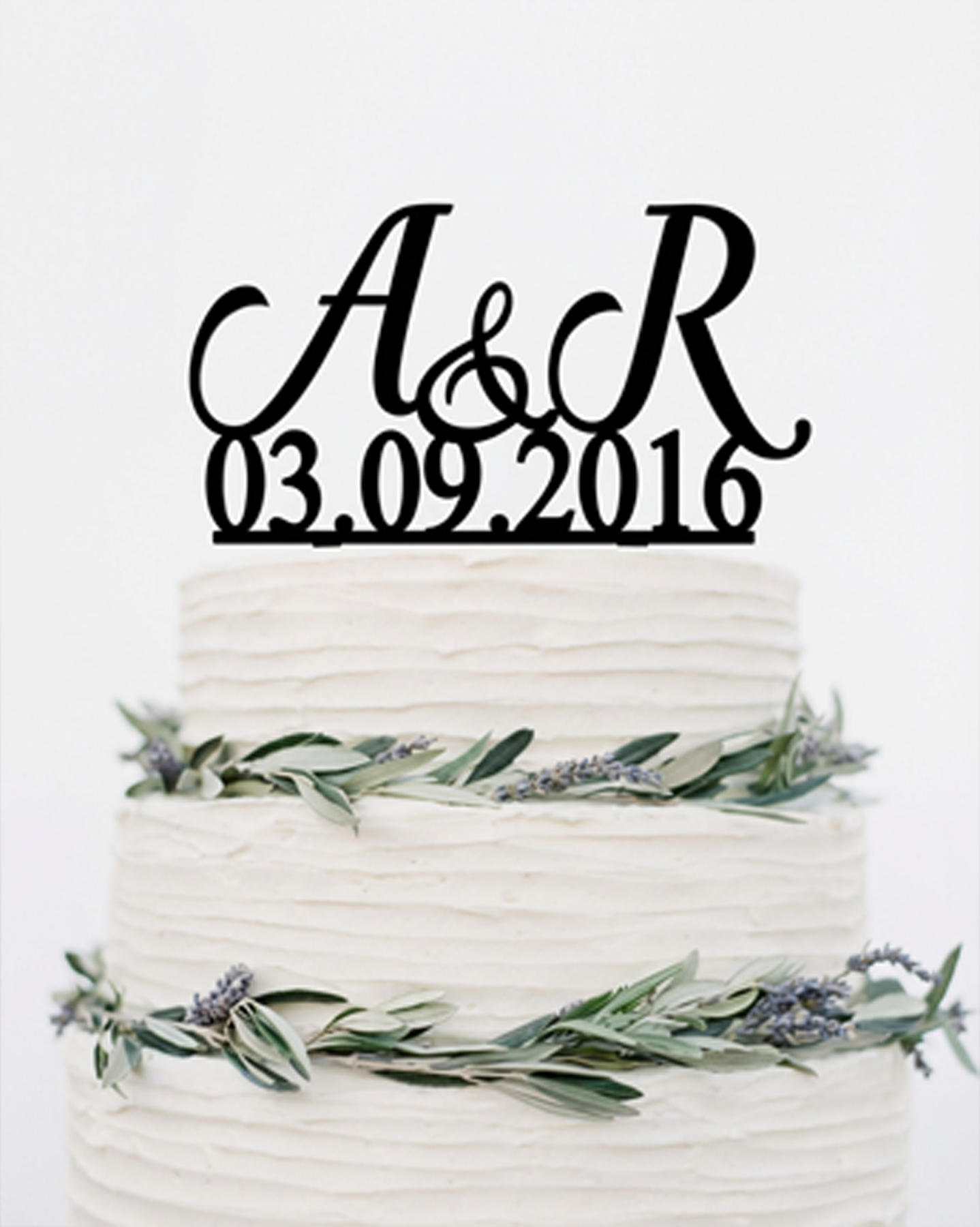 Topper tort inițiale și dată – decor personalizat pentru nunți și aniversări