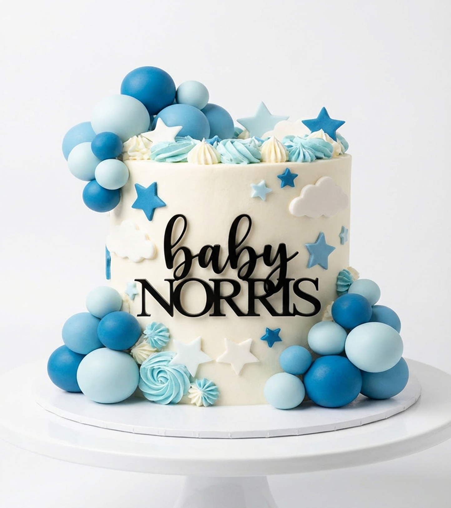 Cake Topper Personalizat "Baby [Nume]” – Lemn sau Acril