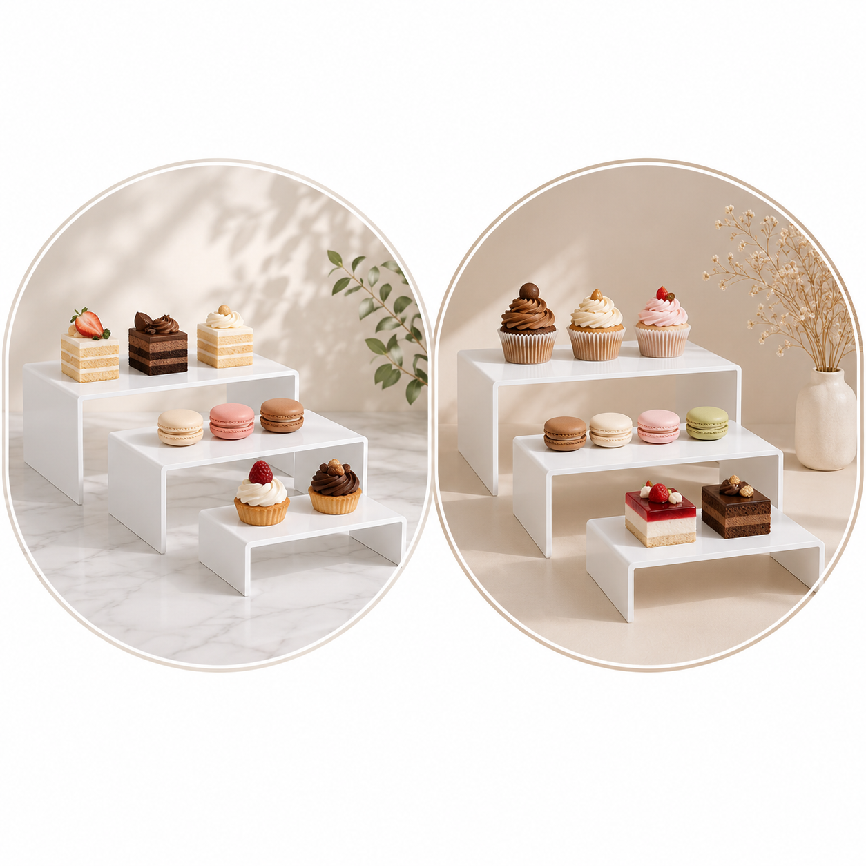 Set 3 Standuri Candy Bar din Acril – Eleganță pentru orice eveniment