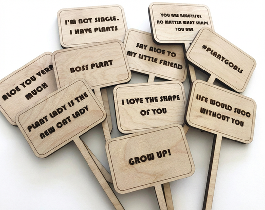 Set 5 Etichete Pătrate din Lemn – Personalizabile