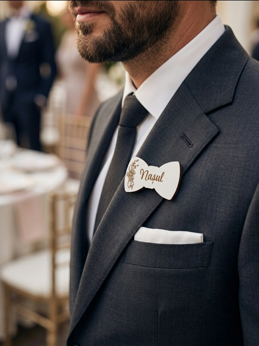 Cocarde insigne personalizate pentru invitați – Nuntă, Botez & Evenimente