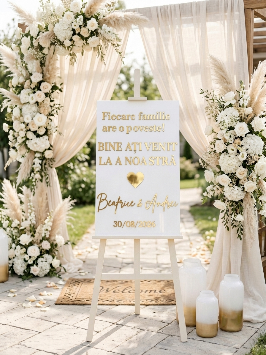 Panou Decorativ Personalizat "Bun Venit” pentru Evenimente