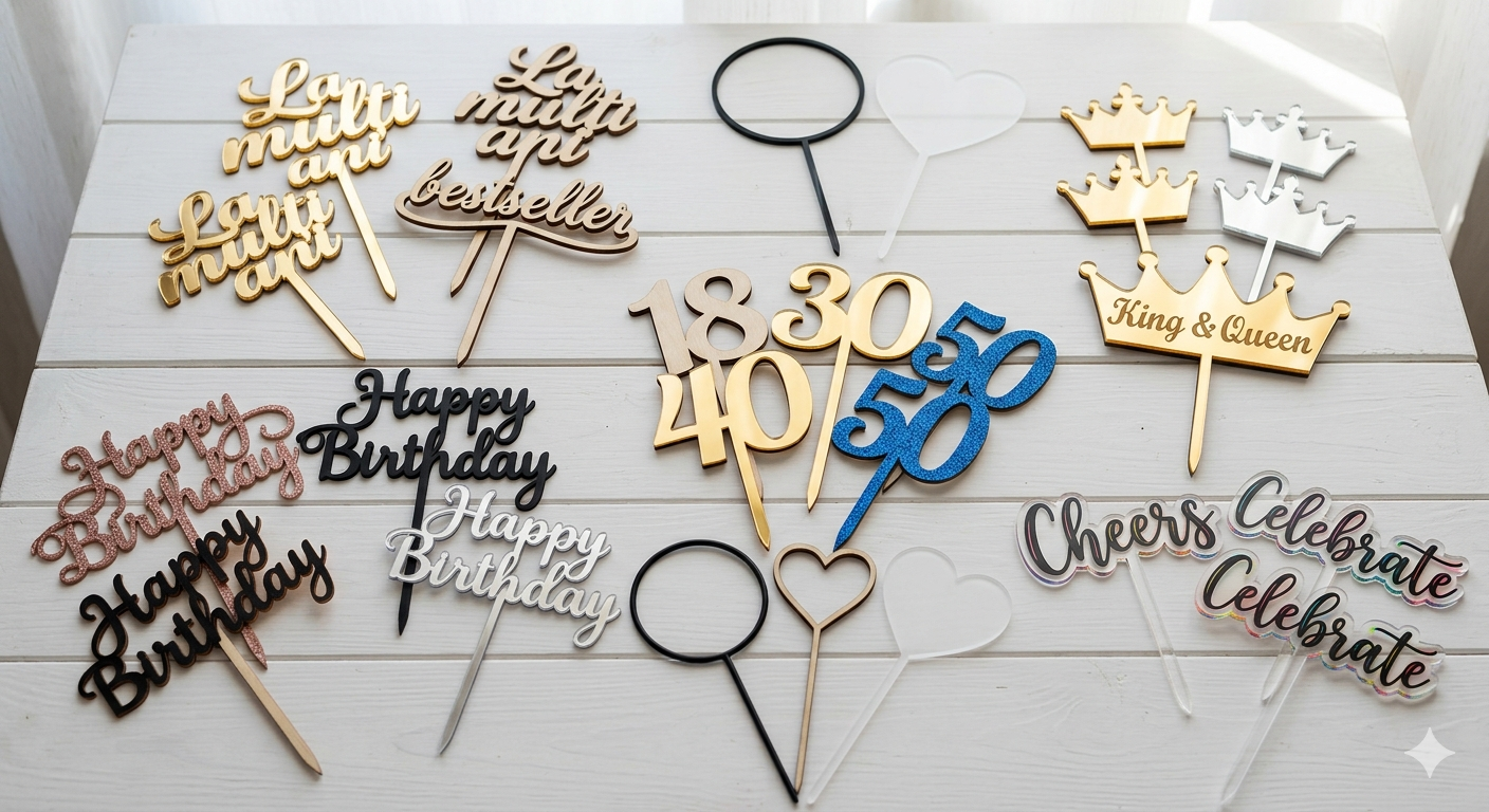 Birthday Bestseller Pack – Set Toppere Tort Cele Mai Vândute 50 bucati