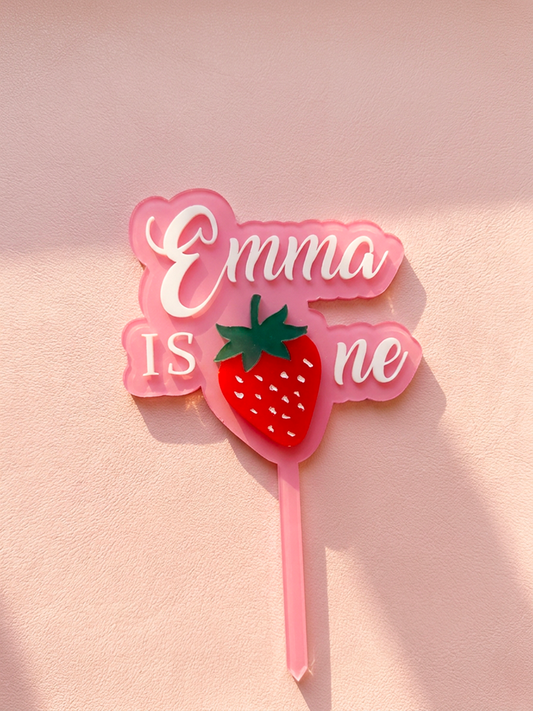 Topper Personalizat pentru Tort – Prima Aniversare (ONE) | Acrilic 12 x 18 cm
