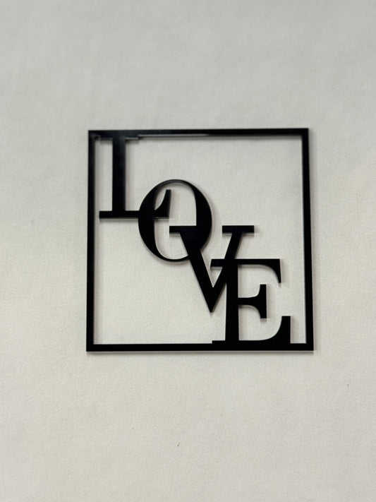 Topper tort „Love” din acril – decor elegant pentru nuntă, cununie sau aniversare