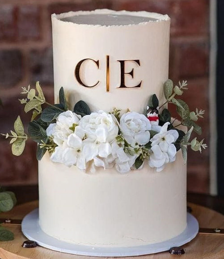 Topper tort litere duble – Double Initial Cake Letter Charms personalizate