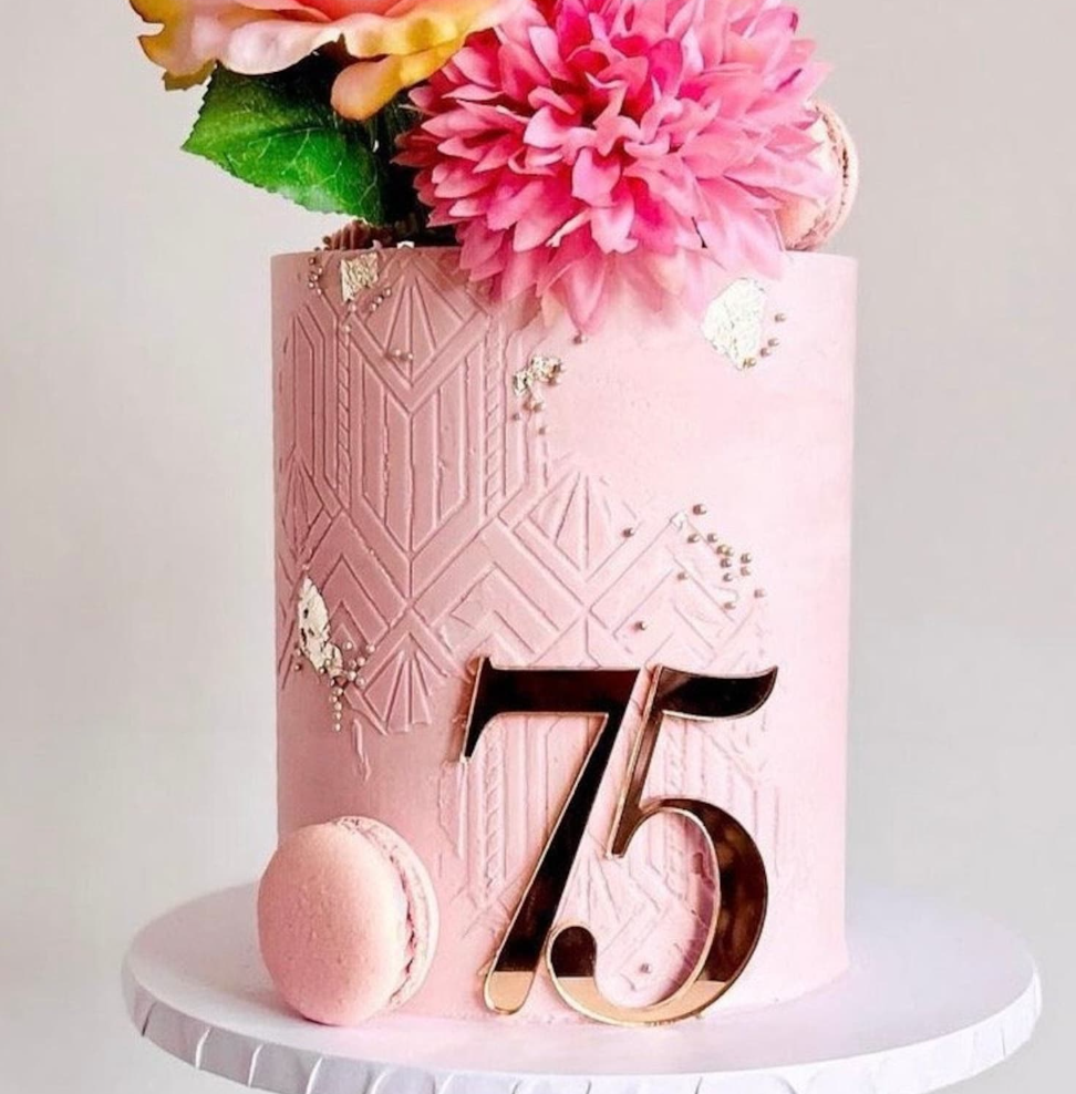 Topper Tort Personalizat cu Vârstă din Acril | Decor Tort Aniversare Oglindă Gold, Silver sau Negru