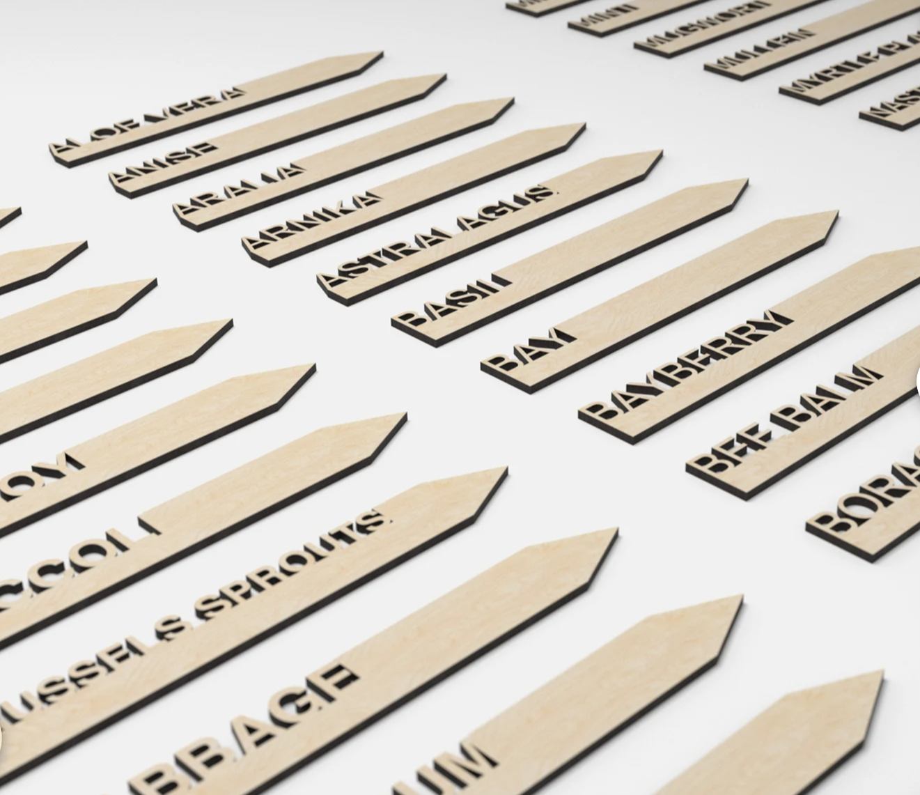 Etichete grădină plante și legume – „Herbs & Vegetables” din lemn, set 5 bucati