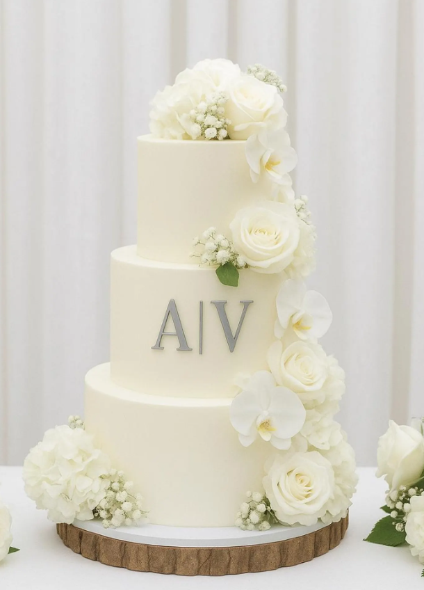 Inițiale Personalizate din Acril pentru Tort | Decor Tort Nuntă cu Litere Personalizate