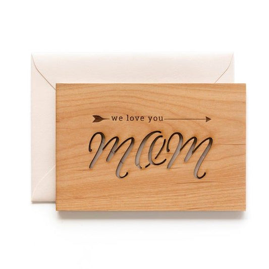 Card din Lemn „we love you mom” – Card de Ziua Mamei, Decor & Cadou Personalizabil