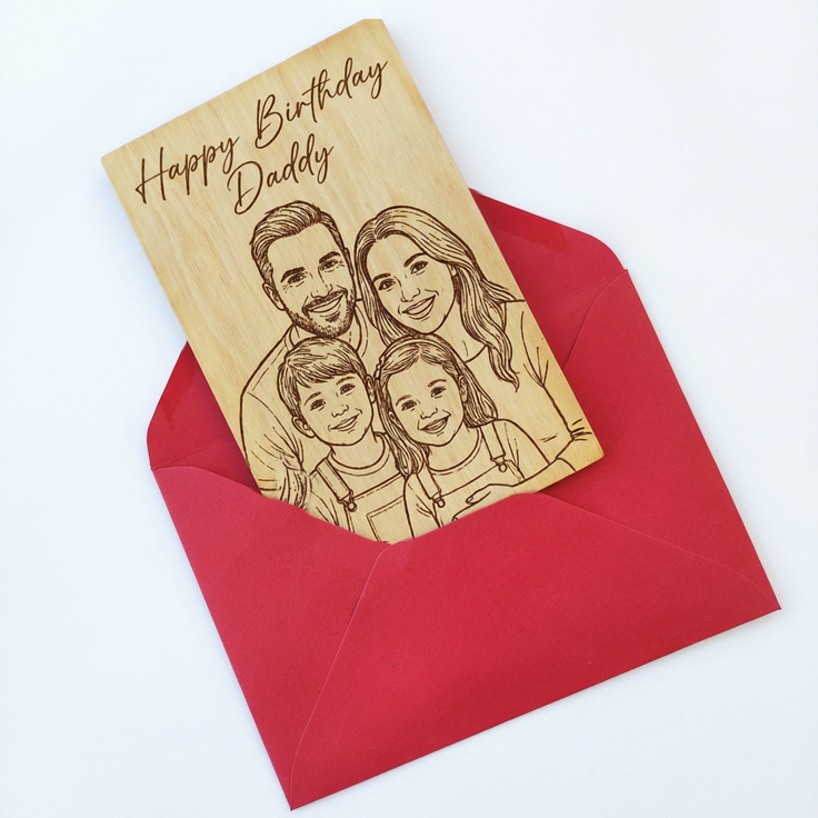 Card din Lemn cu Foto Gravată-10x15