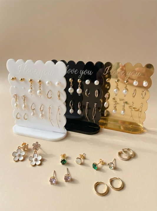 Suport Cercei "Travel Chic” – Organizator Personalizat din Acril