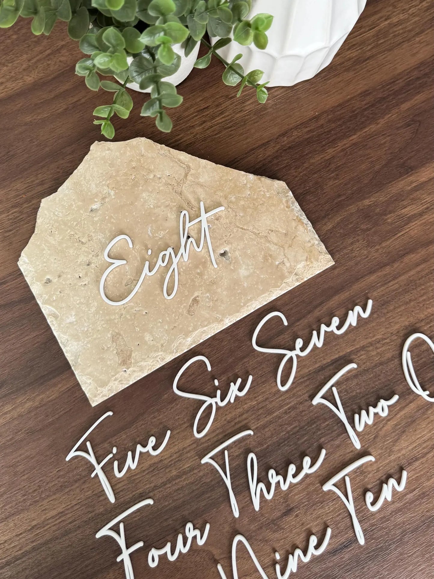 Numere de Masă din Acril pentru Decor cu Piatră – Decorațiuni DIY pentru Nuntă