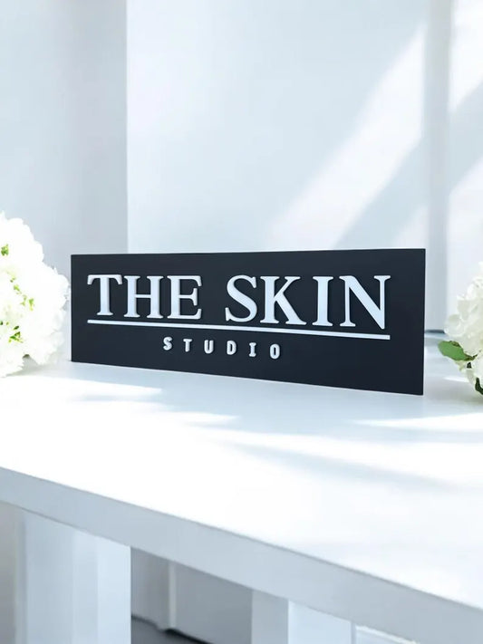 Logo Personalizat Premium – Firmă din Acril sau Lemn, Design 3D pentru Birou, Salon sau Casă