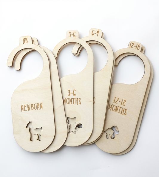 Set 6 Separatoare Dulap "Bebe Organizat” – Din Lemn Gravat