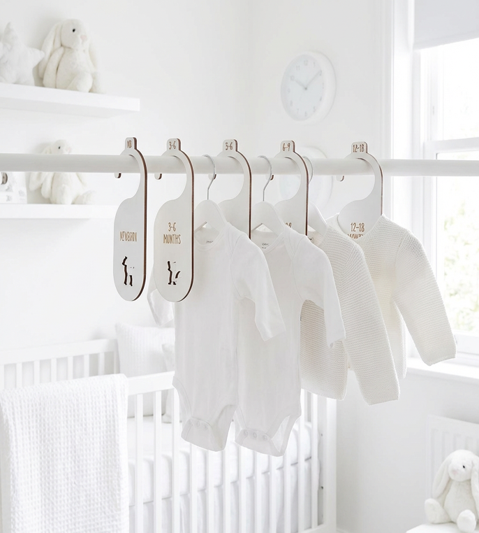Set 6 Separatoare Dulap "Bebe Organizat” – Din Lemn Gravat