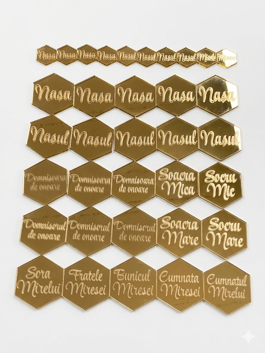 Cocarde decorative din acrilic– roluri invitați