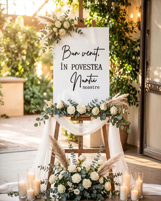 Panou Decorativ Personalizat "Bun Venit” pentru Evenimente