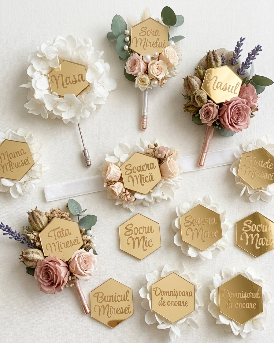 Cocarde decorative din acrilic– roluri invitați