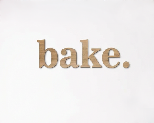 Litere Decorative Perete "bake.” – Decorațiune din Lemn Natural pentru Bucătărie